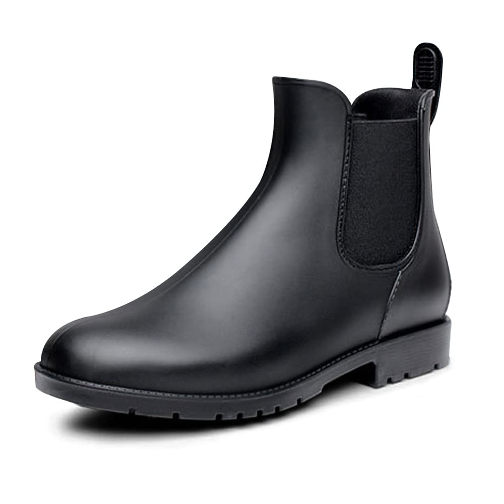 PAFHL Rain Boots, Rain Shoes, Women's, Men's, Short Boots, Side Gore, Stylish, Rainy Season, Typhoon, Completely Waterproof, Rain or Shine, Black