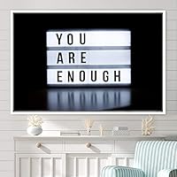 Framed Canvas Wall Art Pressed Quotes 3D Chic Inspirational Multicolor Pop Art Quotes Typography Ultra Whimsical - 16x24 inches