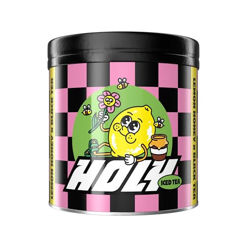 HOLY Iced Tea Pulver Lemon Honey x Black Tea Zuckerfreier Eistee mit 50 Portionen - Schwarztee Pulver mit Antioxidantien & Relax Formel - Vegan mit 100% natürlichen Fruchtaromen