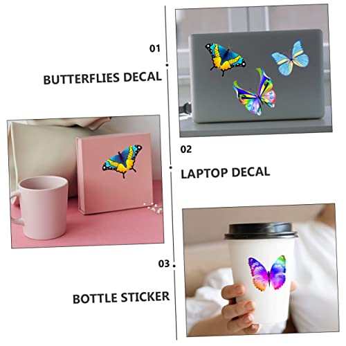 OSALADI 100 Peças Adesivo De Borboleta À Prova D'Água Adesivo De Parede Adesivos Ao Ar Livre Para G