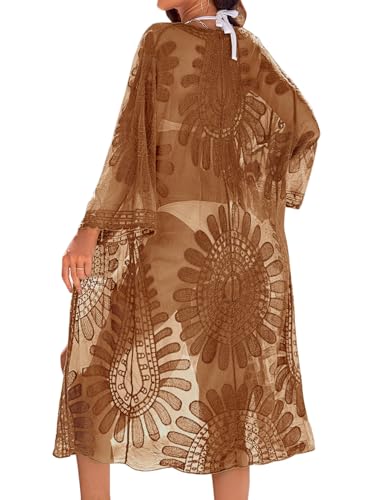 Blooming Jelly Womens Bathing Suit Cover Up 3/4...