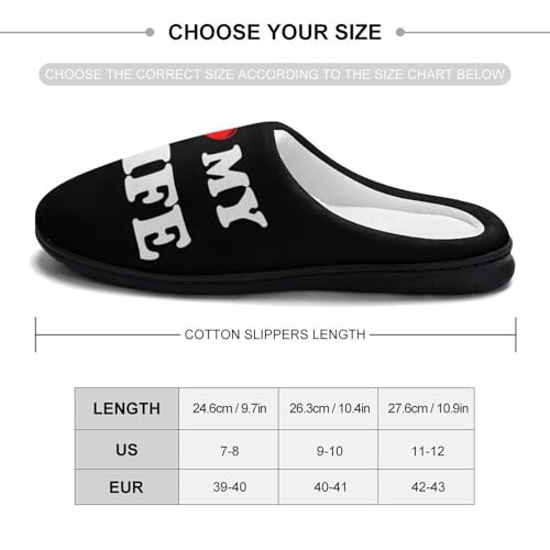 I Love My Wife Women's Cotton Slippers Indoor Outdoor Slip-on Warm House Shoes with Anti-Skid Rubber Sole2