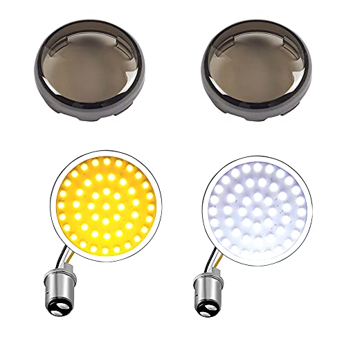 MotoParAcc 1157 Front Sequential LED Turn Signal, 2 Inch Bullet 12V Motorcycle Blinker Lights for Harley Street Glide, Dyna, Road King, Sportster 1200, Iron 883