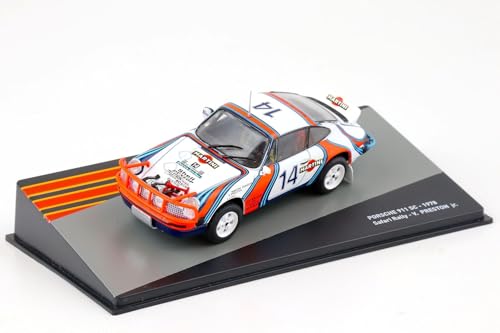 - 1:43 Scale Model car Compatible with Porsche 911 SC Safari Rally 1978 - PRC04