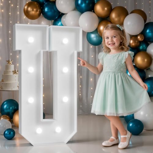 Image of 3FT Marquee Letters U, Large Light Up Letters for Birthday Decor