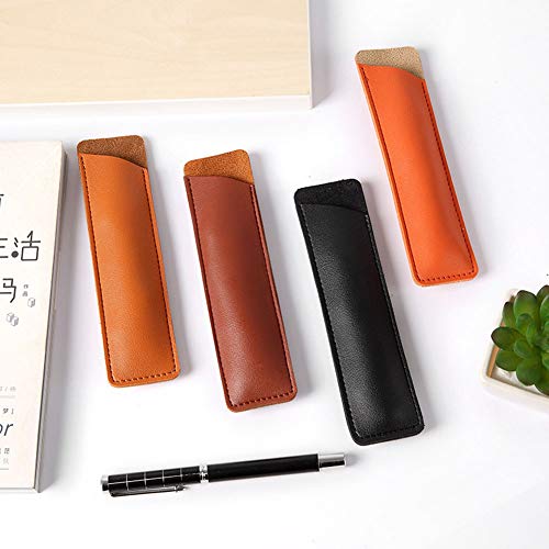 Luzen 4Pcs Pu Leather Pen Pouch Bag Empty Single Pen Sleeve Storage Case Holder Ballpoint Pen Pencil Gift Packaging Bag Pocket Protector For School Business Office Supplies thumb #4
