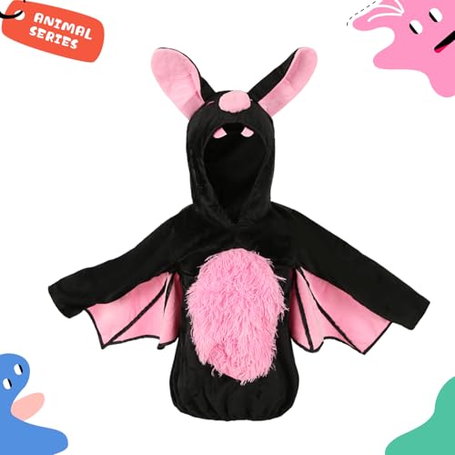 VZQI Baby Unisex Plush Animal Outfit Toddlers and Kids Bat Sleeveless Hooded Dress4