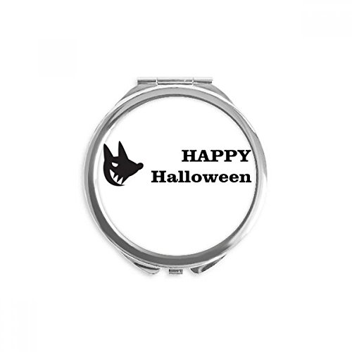 Espejo redondo de bolsillo para Halloween con diseño de perro feliz y fantasmas