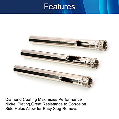 Broca diamantada de 1/4 pulg para corte en vidrio 12 pcs miniatura 3