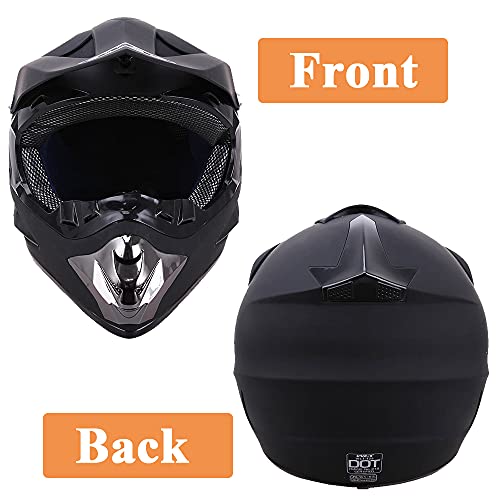 Oumurs Adult Dirt Bike Helmet Atv Helmet With Goggles Gloves & Mask Adjustable Sun Visor Dot/Fmvss-218 Motorcycle Adult Atv Helmet Off-Road Motocross Downhill Moped Mx Bmx For Unisex-Adult-Black, Xl #TOP4
