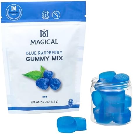 Magical Butter Premium Blue Raspberry Gummy Mix – Organic Sugar-Free Gelatin Powder for Homemade Gummies | 7.5 oz, Makes ~30 Gummies