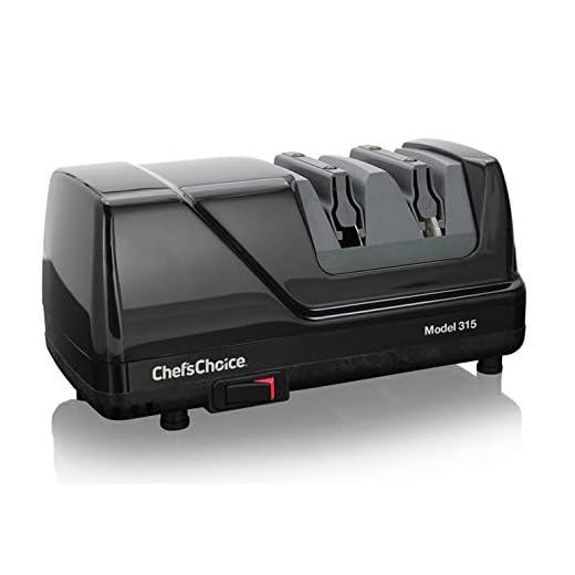 Chef'sChoice 315 Versatile Professional Diamond with XV Technology for Straight Edge or Serrated Knives 15 & 20 Degree, 2-stage, Black