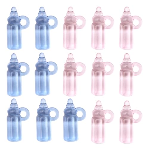 Zerodeko 48 Pièces Décoration Biberon Acrylique Bleu et Rose pour Déco Bapteme DIY et Fête de Bienvenue Bébé, Accessoire Photo et Décoration de Table