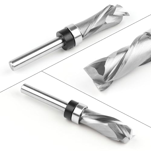 Mèche de routeur à compression 1/4" pour coupe affleurante du bois CNC
