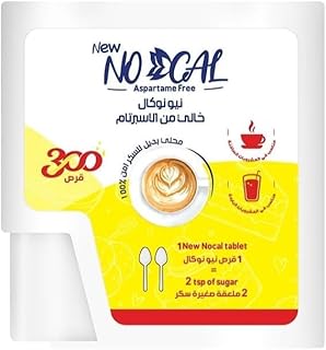 New Nocal Aspartame Free Sweetener – 300 Tablets – Safe Low Calorie Sugar Substitute, 1 Tablet Equivalent to 2 Teaspoons of Sugar.