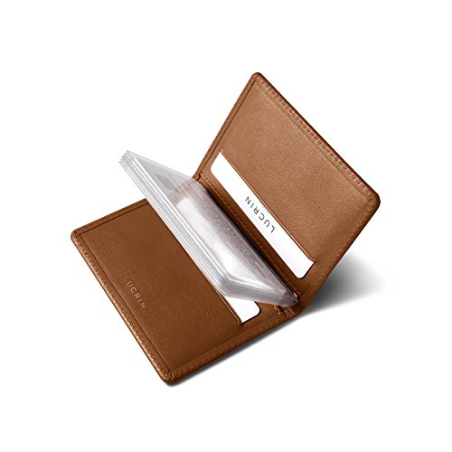 Lucrin - Porta Carte di Credito Sottile - Cognac - Pelle Liscia