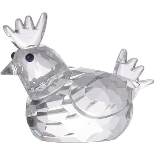 Dytartzx Crystal Animal Figurines，Mini Crystal Sika Deer Statues，Home Table Decoration Ornaments Collectible (Chicken)