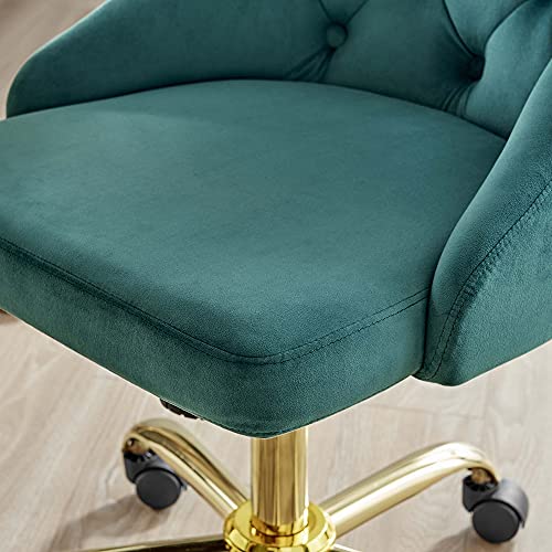 Modway Distinct Tufted Swivel Performance Velvet Office Chair, Gold Teal 20.5 X 23 X 32 #TOP6