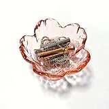 Bryqona Crystal Amber Jewelry Dish Ring Dish Trinket Tray Vanity Decor for Women Fashionable Modern Style Gift Box (Amber yellow)