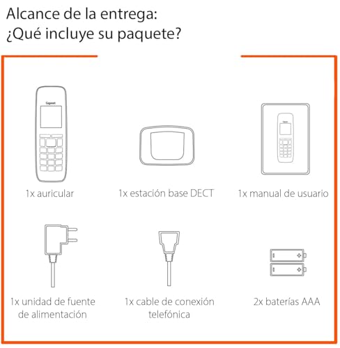 Téléphone DECT Gigaset E290 fixe analogique sans fil avec écran rétroéclairé - 6