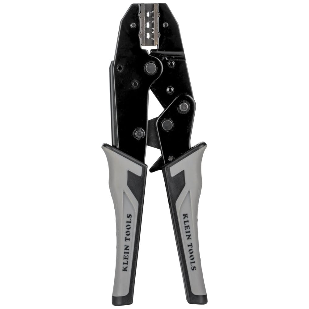 Klein Tools 3010CR MC4 - Crimpadora solar de trinquete para conectores fotovoltaicos de alambre de cobre trenzado de 10-14 AWG