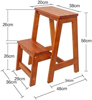 Solid Wood Folding Step Ladder Stool - Multifunctional Chair for Changing Shoes, Ideal for Home Use