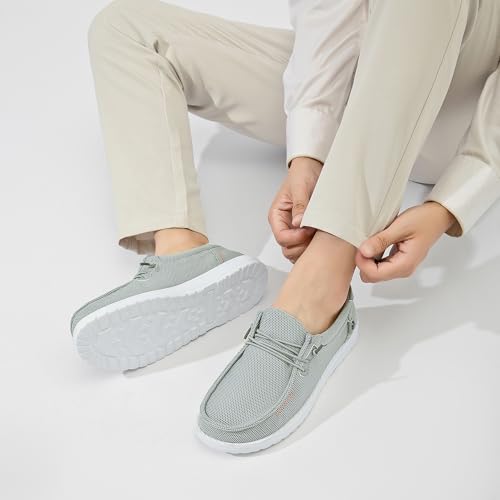 CLOWSE Men's Slip-On Loafers, Lace-Up Walking Shoes, Grey, 12 by CLOWSE - Used condition - Image 2