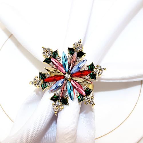Image of Rhinestone Flower Brooch Pin for Women Red Black Purple Flower Broochs Pin Hat Christmas Brooch Jewelry