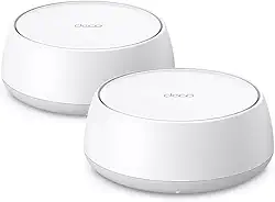 TP-Link Deco BE22(2-pack) Sistema Wi-Fi 7 de malha multi-Gigabit para toda a casa, banda dupla de até 3,6 G, sem fio/com fio, roaming de IA sem costura, MLO, 4K-QAM, controle parental.
