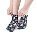 LITPUZC 5 Pairs Fashion Ankle Socks for Women Girl English Springer Spaniel And Retro Floral Crew Sock Soft Breathable Low Cut Socks for Sport Running Athletic