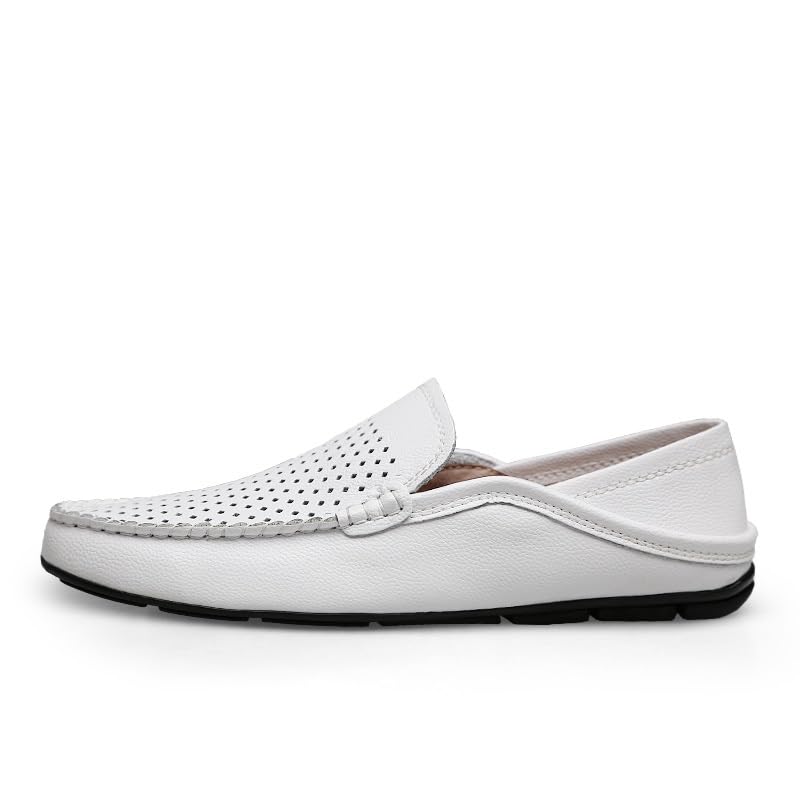 Men's Loafers Solid Color Breathable Round Toe Vegan Leather Comfortable Flexible Lightweight Walking Party Slip-on2