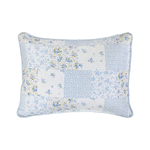 Laura Ashley - King Quilt Set, Cotton Reversible Bedding with Matching Shams, Bedroom Decor Ideal for All Seasons (Kenna Blue, King) by Laura Ashley - Image 4