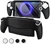 Funda EasEasy compatible con PlayStation Portal, funda protectora de silicona suave con protector de pantalla de vidrio templado 9H para PS5 Portal, funda antiarañazos con 4 tapas de agarre de pulgar lindas - Negro por EasEasy 2
