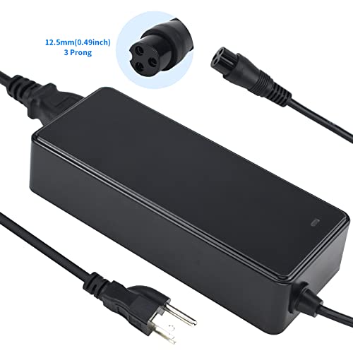 Negsaiy 54.6V 2A (120W) Electric Scooter Charger For 13S 48V Lithium Li-Ion Battery Charger, 54.6 Volt Li-Ion Replace Charger With M16 Connector, 3 Prong Jack Gx16 Battery Power Adapter Supply #TOP2