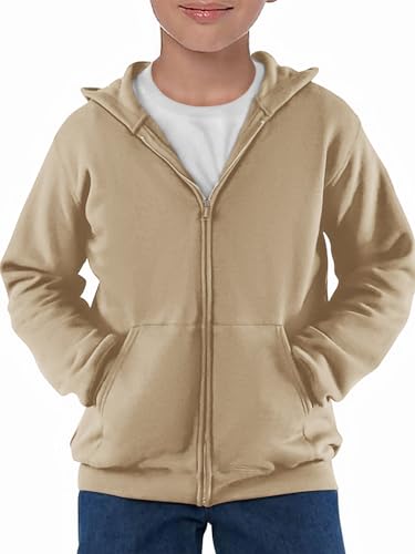 Haloumoning Boys Zip Up Hoodie Sweatshirt Kids Long Sleeve Fleece Sweatshirts with Kangaroo Pockets 5-14 Years