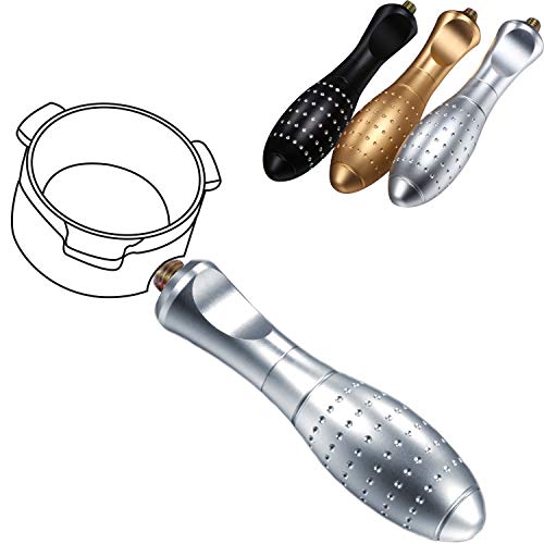 Coffee Portafilter Replacement Handle, Fits Most Coffee Machine Handles, Stainless Steel Espresso Machine Tool Handle, Durable and Easy to Clean Coffee handle, Not Include Powder bowl (Silver (M10))