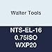 Walter Tools NTS-EL-16 0.75ISO WXP20 Carbide NTS Threading Inserts, External Thread, Full Profile, ISO Metric 60 Degree (Pack of 10)
