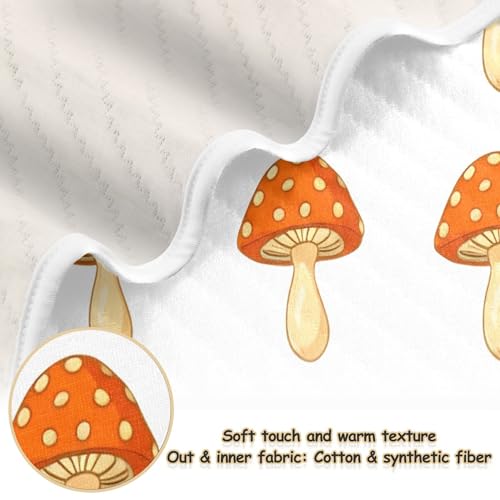 Burbuja Cartoon Mushrooms Baby Blanket for Boys Girls, Nursery Soft Warm Swaddling Receiving Baby Blankets, 30x40 in Toddler Blanket2