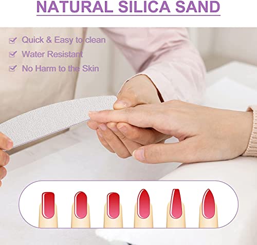 Teuki 12Pcs Nail Files 180 240 Grit For Poly Nail Extension Gel And Acrylic Nails Emery Boards Doubled Sides Washable Nail File Manicure Tools #TOP6