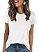 ANRABESS Women Short Sleeve Tops Summer Basic Tee Wrinkle-Free Trendy Cute T Shirts 2026 Spring Business Casual Outfits White Medium