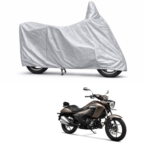 Image of 100% Waterproof Two Wheeler Body Cover Multi Layered Fabric Designed for Suzuki Intruder 250 | Belt Buckle Lock | Silver Mag