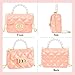 AUGUST 18 Mini Little Girls Purses, Toddler Purse For Girls, Fashion Crossbody Purse Handbag For Kids With Gold Chain Pearl Handle (Pink)