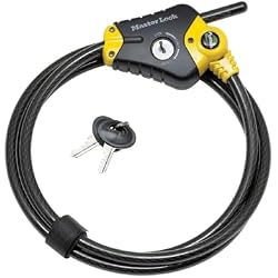Master Lock 6' Python Cable Lock for Trail Cameras, Kayaks 8413DPF | Adjustable Keyed Cable Lock Is Made With Braided Steel, Rust Resistant Lock and Vinyl Coated Cable, Rekeyable Wafer Cylinder