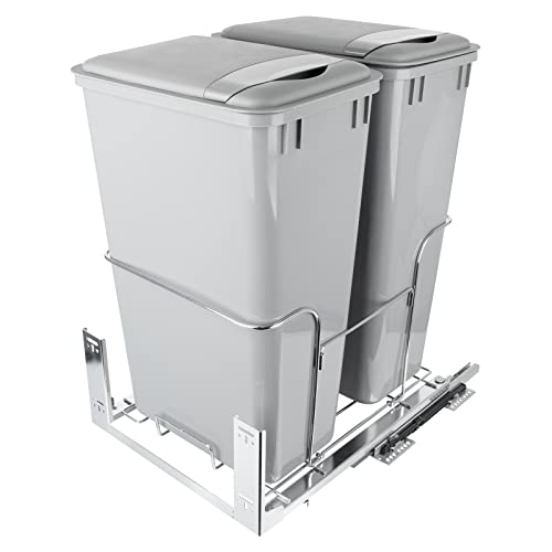 Caneca de basura doble deslizable 50 Qt con tapa