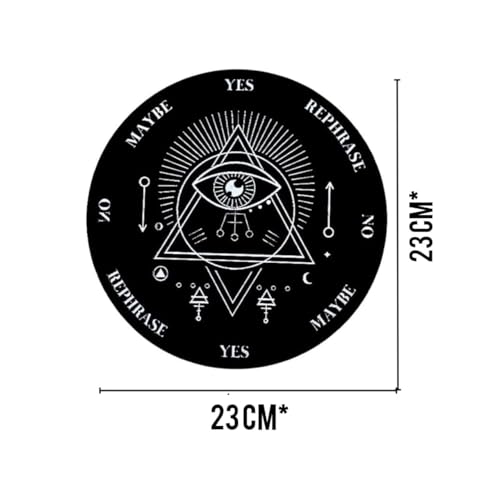 Image of Dowsing Board with Brass Pendulum | 6 Inch | Evil Eye | Metaphysical Message | Acrylic Divination | Spirit | Witch | Pendulum Assorted