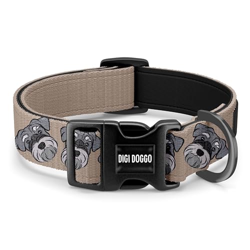 Collar Schnauzer en miniatura, diseño de cara de mascota, collar para caminar, collar para mascotas con nombre, regalo para mamá o papá