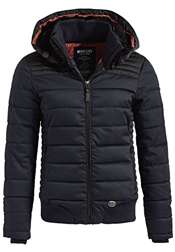 khujo - Blouson - Veste damassée - Uni - Manches Longues - Femme Small - Bleu - Small Cover