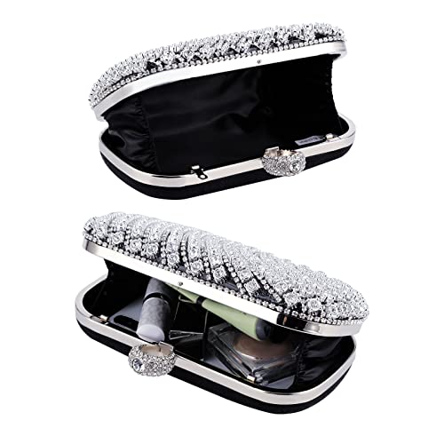 Image of Women Evening Clutch Purse Sparkling Cocktail Prom Party Evening Bag Small Crystal Wedding Handbag