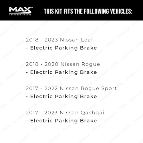 Image of MAX Advanced Brakes - Rear Brake Kit For 2018-2022 Nissan Rogue, 2017-2023 Nissan Qashqai (w /Electric Parking Brake)| Carbon Ceramic Brake and Rotor Kit| Daily Driving Geomet Coated Brake Rotors