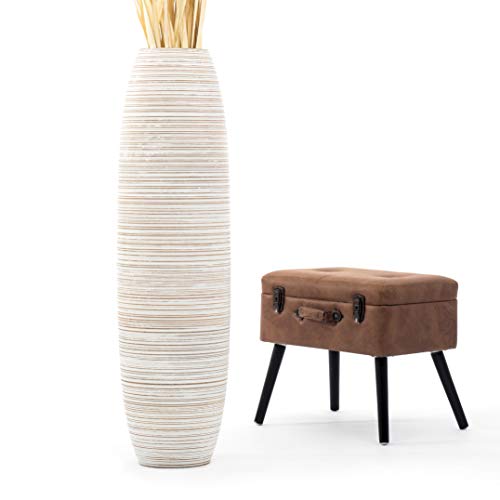Image of Leewadee Large Floor Vase 41 inches Mango Wood for Pampas Grass, Dried Flowers